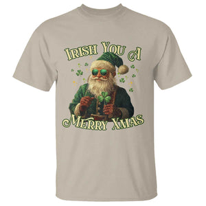 Irish You A Merry Xmas T Shirt Shamrock Santa Ireland Lucky TS09 Sand Print Your Wear