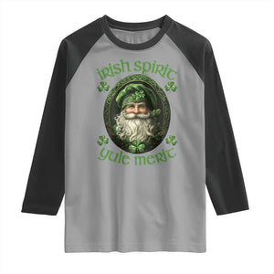 Irish Spirit Yule Merit Raglan Shirt TS09 Sport Gray Black Print Your Wear