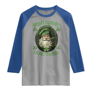Irish Spirit Yule Merit Raglan Shirt TS09 Sport Gray Royal Print Your Wear
