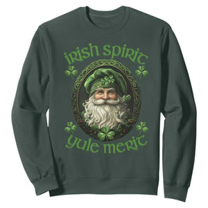 Irish Spirit Yule Merit Sweatshirt TS09 Dark Forest Green Print Your Wear