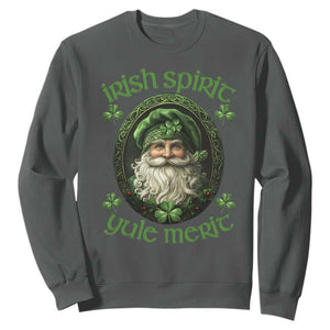 Irish Spirit Yule Merit Sweatshirt TS09 Dark Heather Print Your Wear