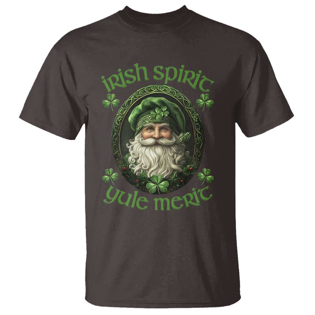 Irish Spirit Yule Merit T Shirt TS09 Dark Chocolate Print Your Wear