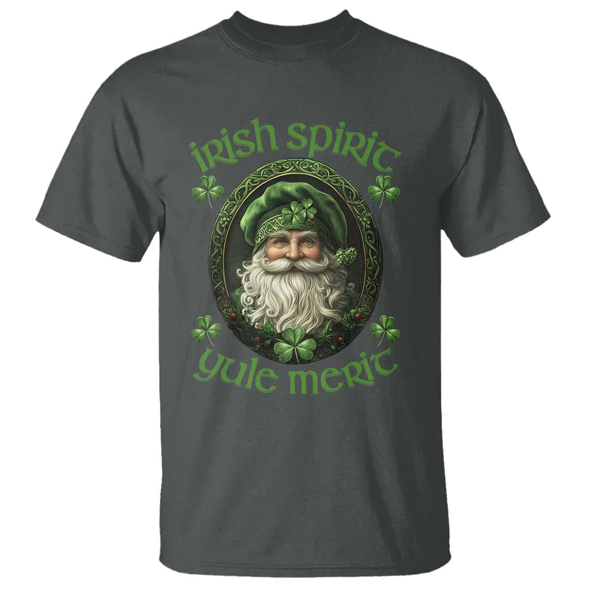Irish Spirit Yule Merit T Shirt TS09 Dark Heather Print Your Wear