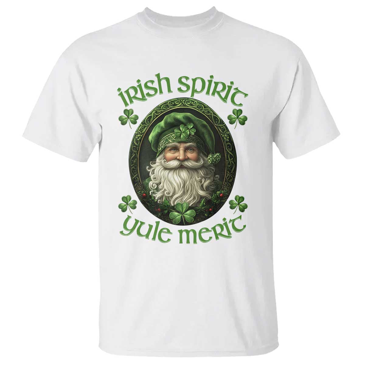 Irish Spirit Yule Merit T Shirt TS09 White Print Your Wear