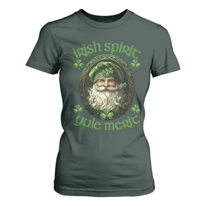 Irish Spirit Yule Merit T Shirt For Women TS09 Dark Forest Green Print Your Wear