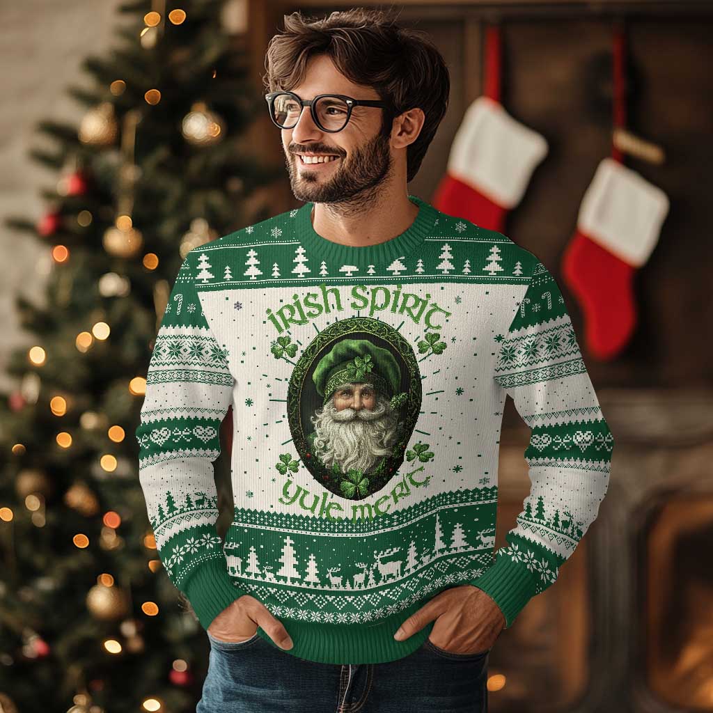 Irish Spirit Yule Merit Ugly Christmas Sweater TS09 Green Print Your Wear