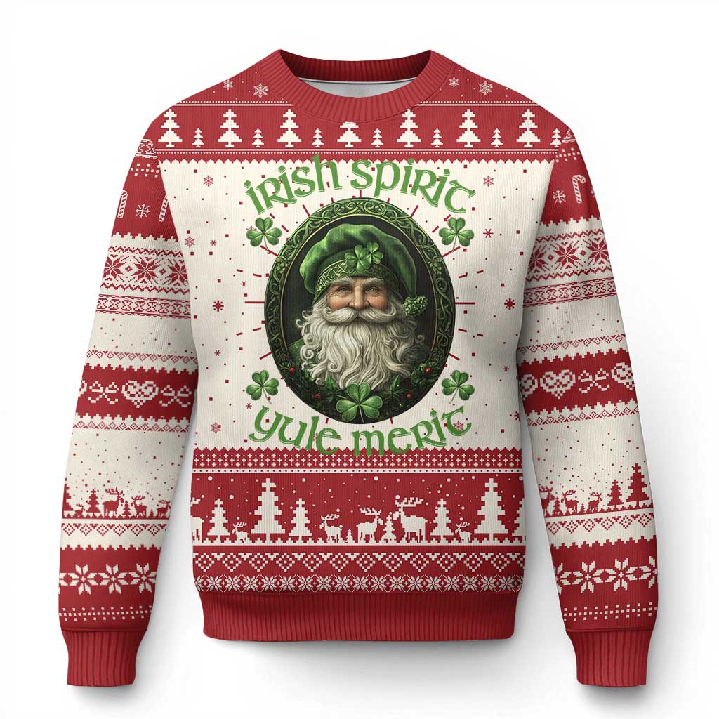 Irish Spirit Yule Merit Ugly Christmas Sweater TS09 Red Print Your Wear