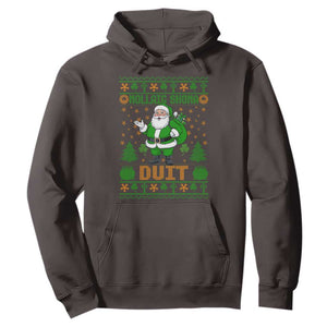 Irish Christmas Hoodie Nollaig Shona Duit Shamrock Santa Lucky For Everyone TS09 Dark Chocolate Print Your Wear
