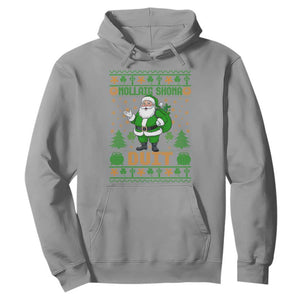 Irish Christmas Hoodie Nollaig Shona Duit Shamrock Santa Lucky For Everyone TS09 Sport Gray Print Your Wear