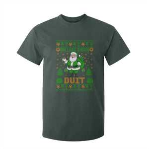Irish Christmas T Shirt For Kid Nollaig Shona Duit Shamrock Santa Lucky For Everyone TS09 Dark Forest Green Print Your Wear