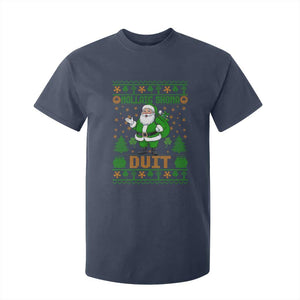 Irish Christmas T Shirt For Kid Nollaig Shona Duit Shamrock Santa Lucky For Everyone TS09 Navy Print Your Wear