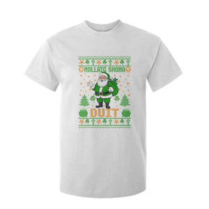 Irish Christmas T Shirt For Kid Nollaig Shona Duit Shamrock Santa Lucky For Everyone TS09 White Print Your Wear
