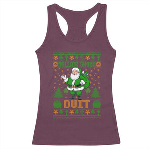 Irish Christmas Racerback Tank Top Nollaig Shona Duit Shamrock Santa Lucky For Everyone TS09 Maroon Print Your Wear