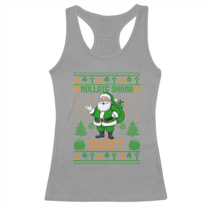 Irish Christmas Racerback Tank Top Nollaig Shona Duit Shamrock Santa Lucky For Everyone TS09 Sport Gray Print Your Wear