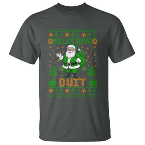Irish Christmas T Shirt Nollaig Shona Duit Shamrock Santa Lucky For Everyone TS09 Dark Heather Print Your Wear