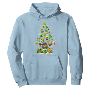 Merry Christmas Tree Irish Hoodie TS09 Light Blue Print Your Wear