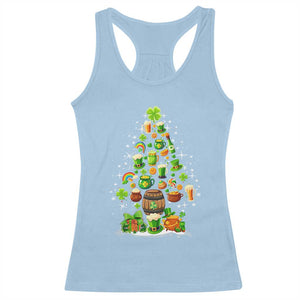 Merry Christmas Tree Irish Racerback Tank Top TS09 Light Blue Print Your Wear