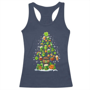 Merry Christmas Tree Irish Racerback Tank Top TS09 Navy Print Your Wear