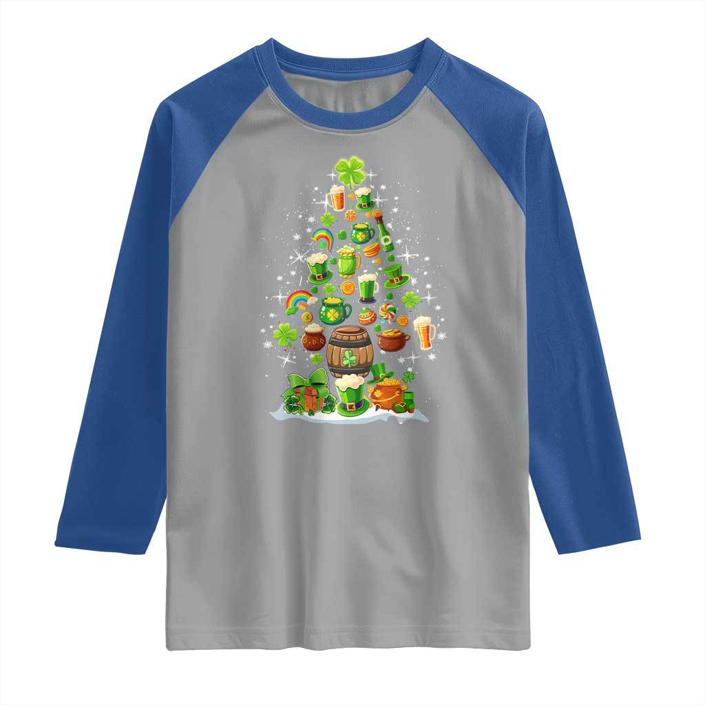 Merry Christmas Tree Irish Raglan Shirt TS09 Sport Gray Royal Print Your Wear