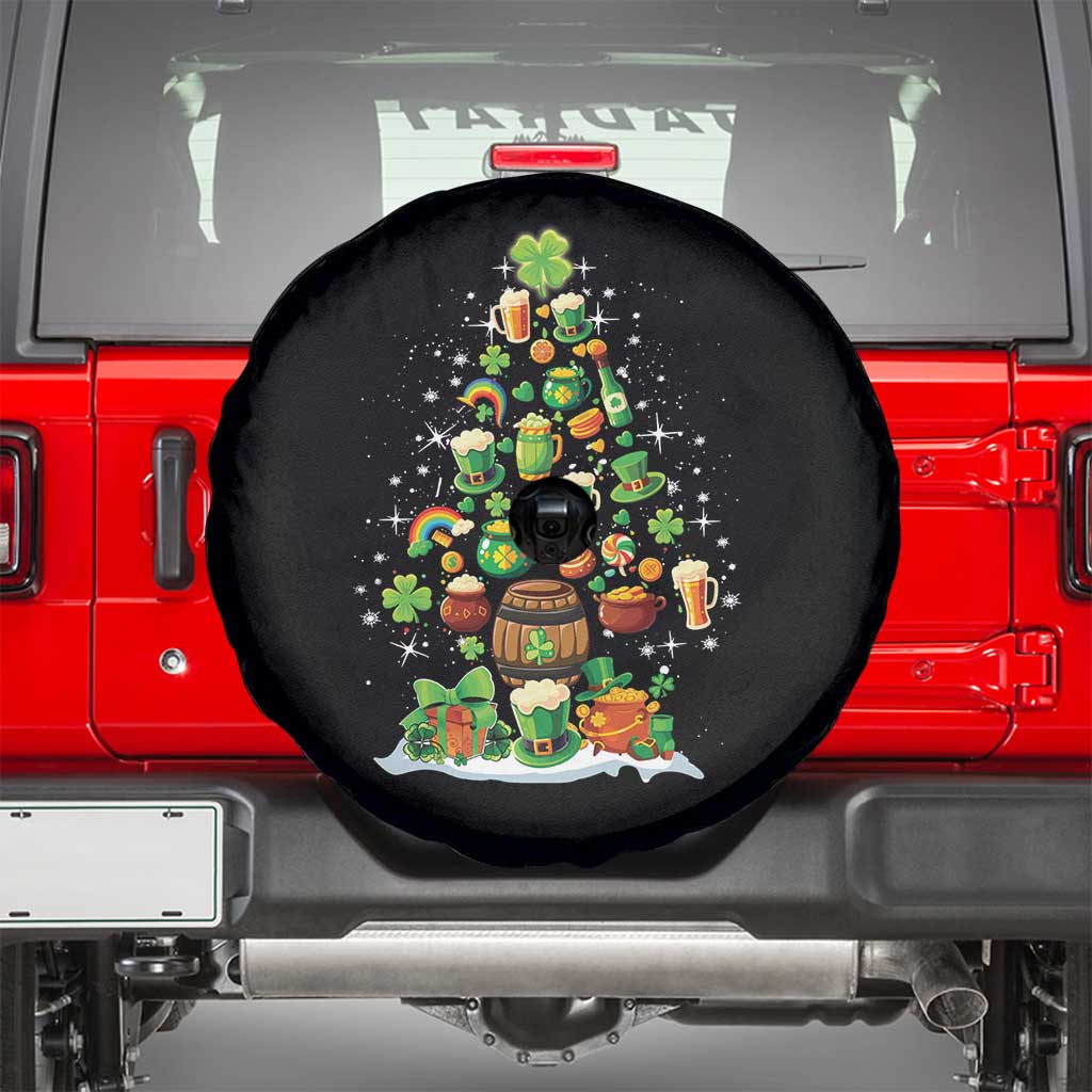 Merry Christmas Tree Irish Spare Tire Cover TS09 Black Print Your Wear