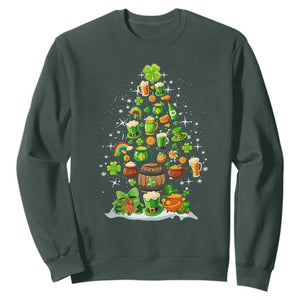 Merry Christmas Tree Irish Sweatshirt TS09 Dark Forest Green Print Your Wear
