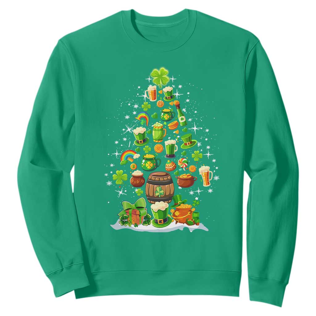 Merry Christmas Tree Irish Sweatshirt TS09 Irish Green Print Your Wear