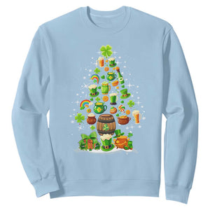Merry Christmas Tree Irish Sweatshirt TS09 Light Blue Print Your Wear