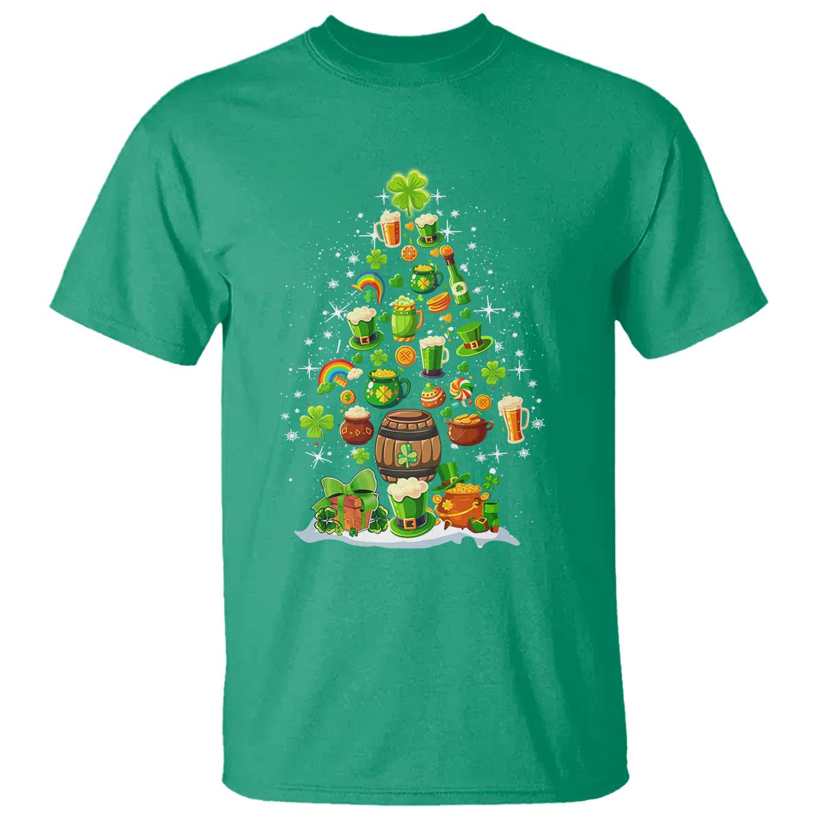 Merry Christmas Tree Irish T Shirt TS09 Irish Green Print Your Wear