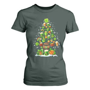Merry Christmas Tree Irish T Shirt For Women TS09 Dark Forest Green Print Your Wear