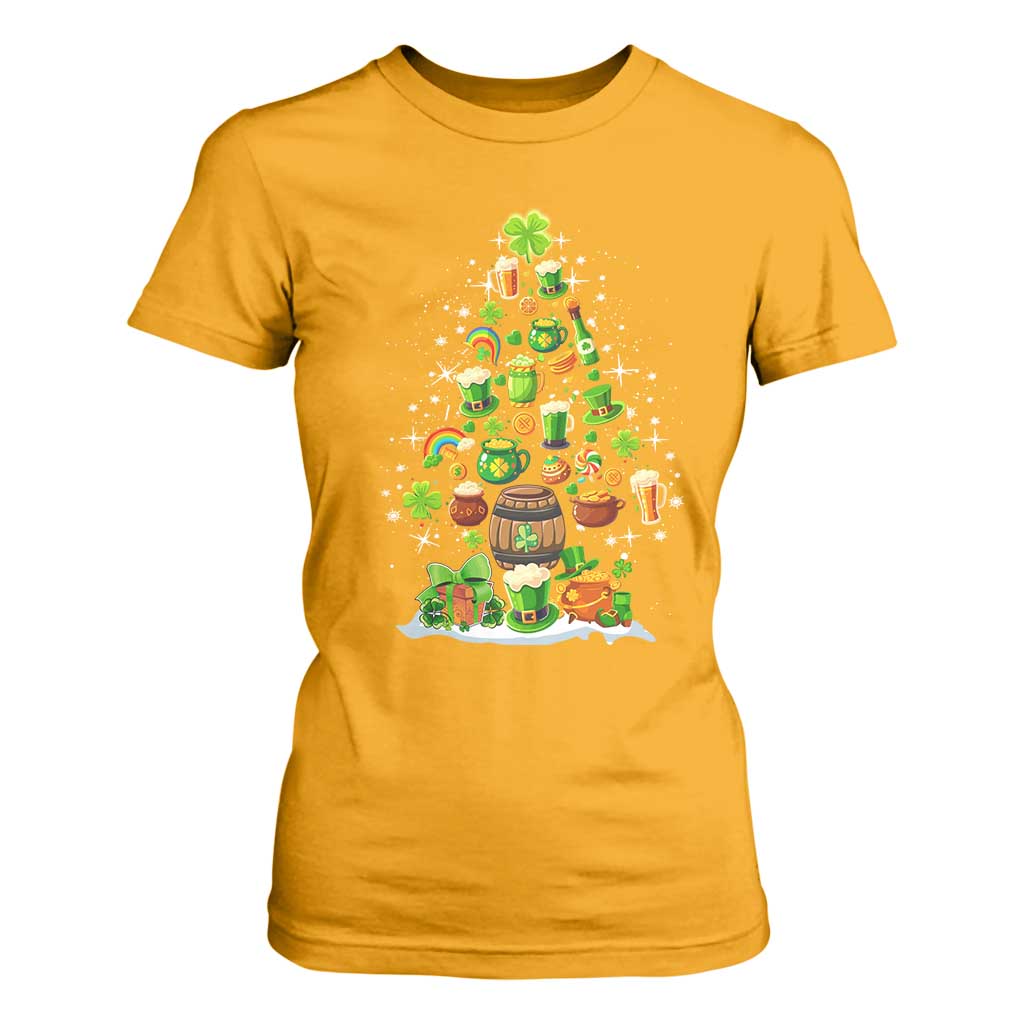 Merry Christmas Tree Irish T Shirt For Women TS09 Gold Print Your Wear