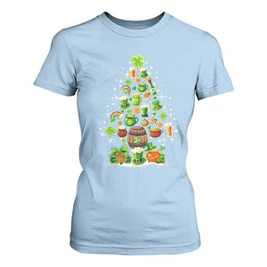 Merry Christmas Tree Irish T Shirt For Women TS09 Light Blue Print Your Wear
