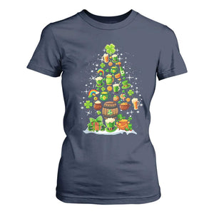 Merry Christmas Tree Irish T Shirt For Women TS09 Navy Print Your Wear