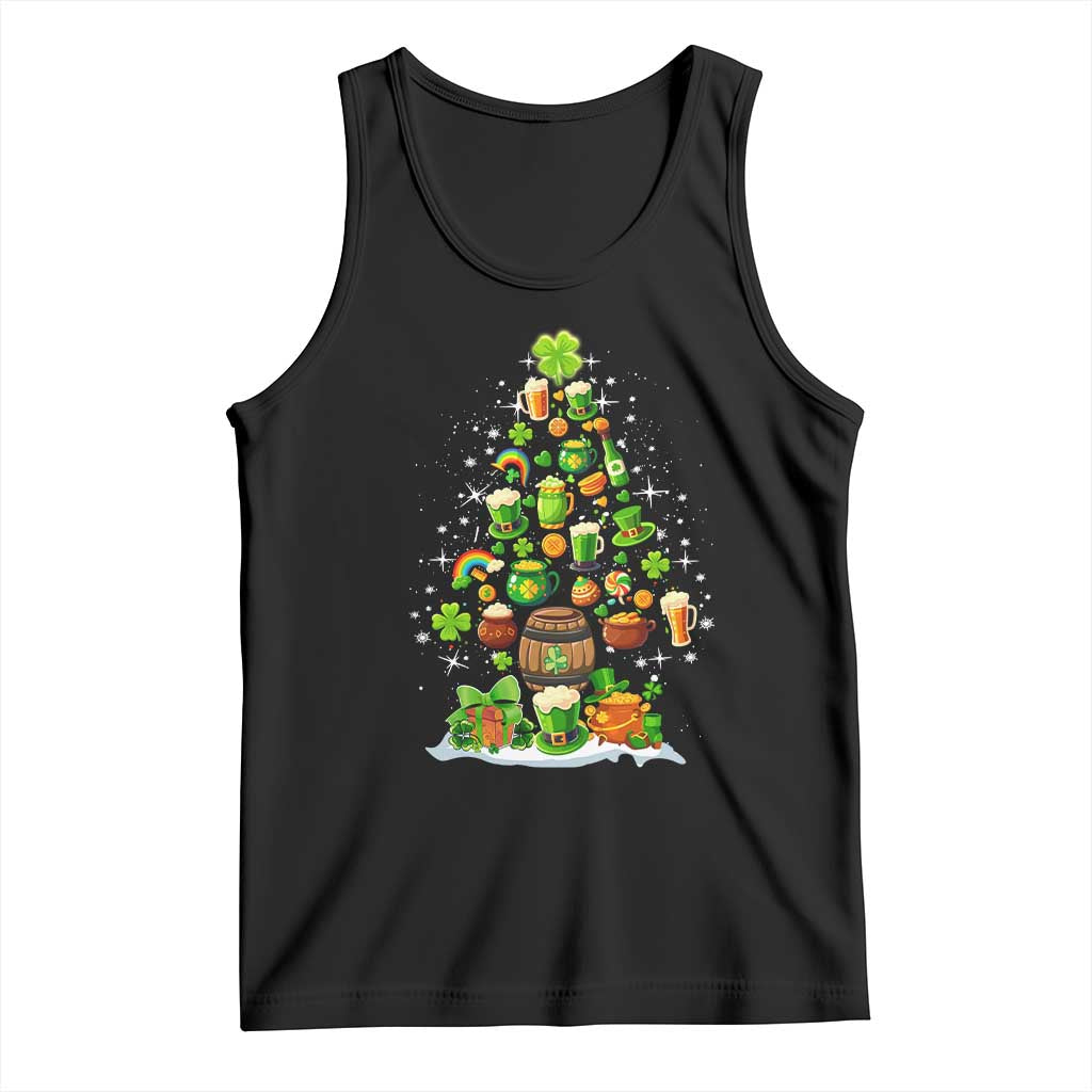 Merry Christmas Tree Irish Tank Top TS09 Black Print Your Wear