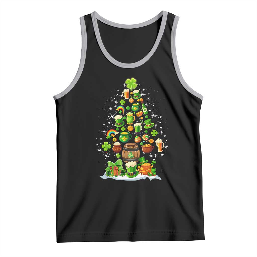 Merry Christmas Tree Irish Tank Top TS09 Black Athletic Heather Print Your Wear