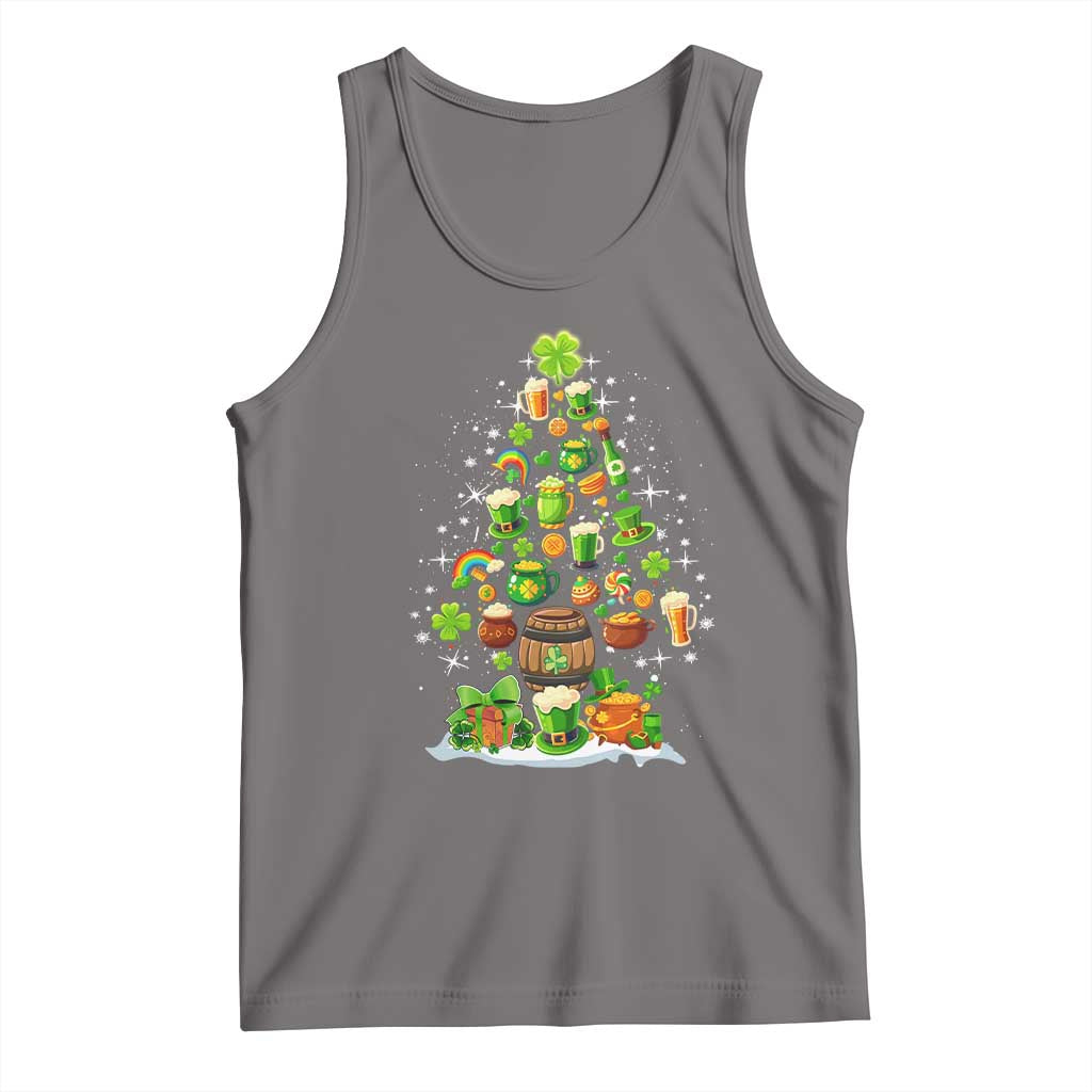 Merry Christmas Tree Irish Tank Top TS09 Deep Heather Print Your Wear