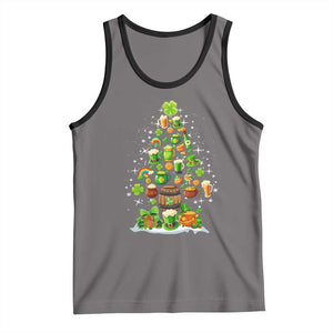 Merry Christmas Tree Irish Tank Top TS09 Deep Heather Black Print Your Wear