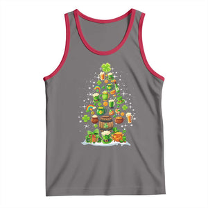 Merry Christmas Tree Irish Tank Top TS09 Deep Heather Red Print Your Wear