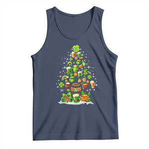 Merry Christmas Tree Irish Tank Top TS09 Navy Print Your Wear