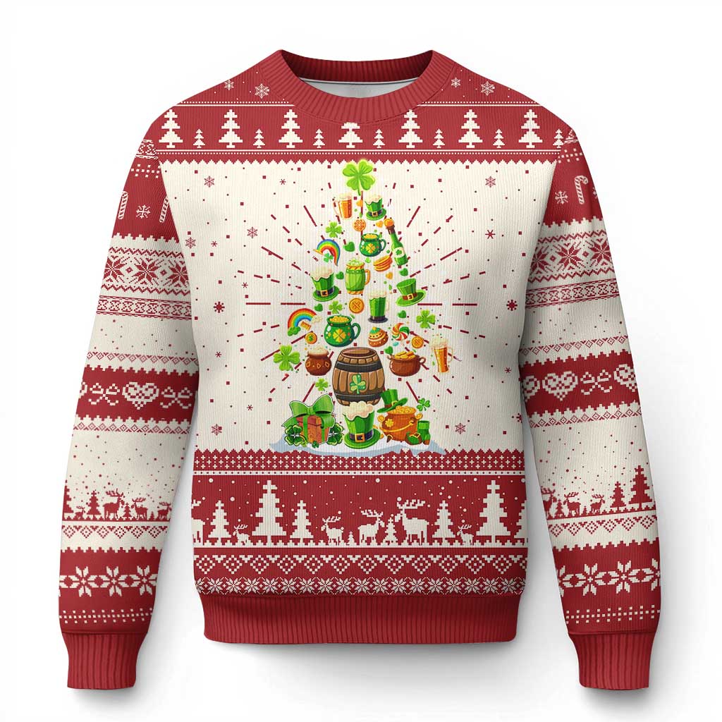 Merry Christmas Tree Irish Ugly Christmas Sweater TS09 Red Print Your Wear