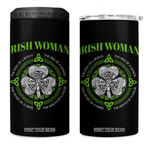 Irish Woman Pride 4 in 1 Can Cooler Tumbler The Soul of A Witch Celtic Shamrock Feminist TS09 One Size: 16 oz Black Print Your Wear