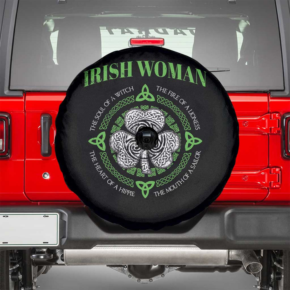 Irish Woman Pride Spare Tire Cover The Soul of A Witch Celtic Shamrock Feminist TS09 Black Print Your Wear
