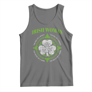 Irish Woman Pride Tank Top The Soul of A Witch Celtic Shamrock Feminist TS09 Black Heather Print Your Wear