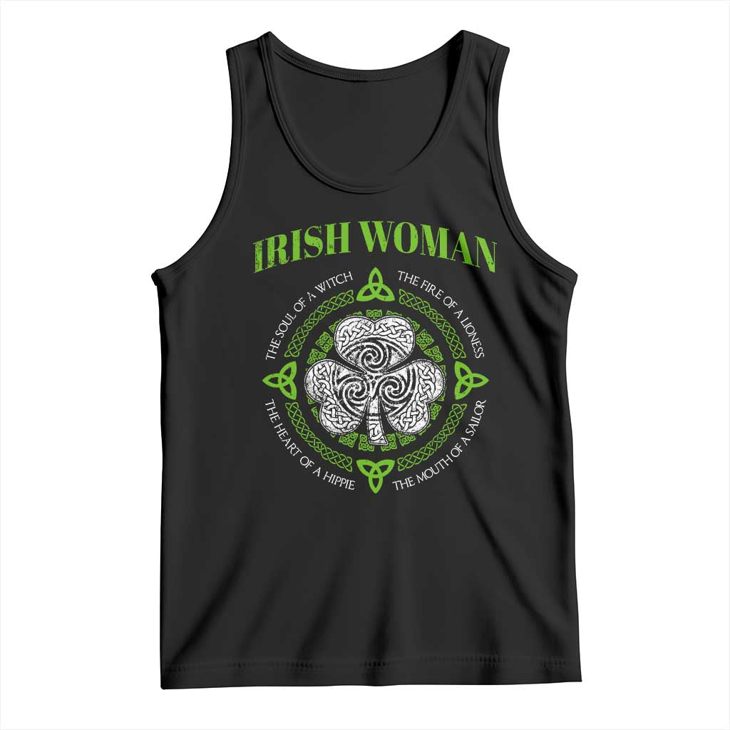 Irish Woman Pride Tank Top The Soul of A Witch Celtic Shamrock Feminist TS09 Black Print Your Wear