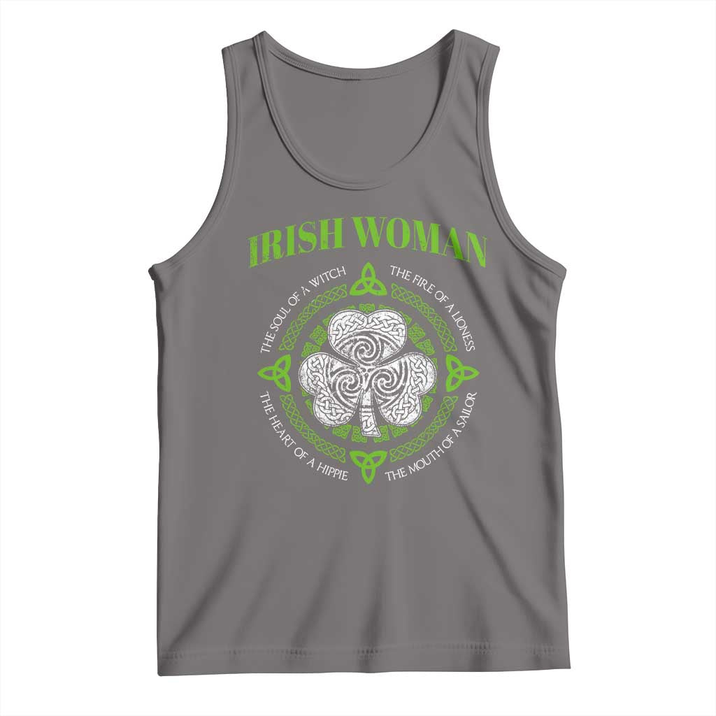 Irish Woman Pride Tank Top The Soul of A Witch Celtic Shamrock Feminist TS09 Deep Heather Print Your Wear