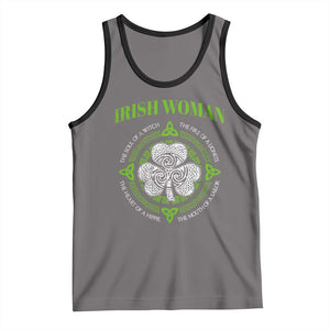Irish Woman Pride Tank Top The Soul of A Witch Celtic Shamrock Feminist TS09 Deep Heather Black Print Your Wear