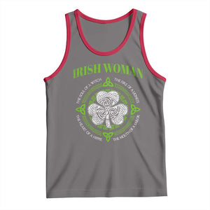 Irish Woman Pride Tank Top The Soul of A Witch Celtic Shamrock Feminist TS09 Deep Heather Red Print Your Wear