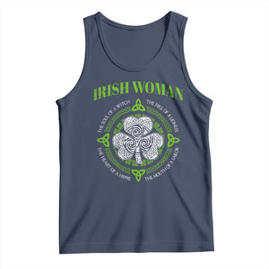 Irish Woman Pride Tank Top The Soul of A Witch Celtic Shamrock Feminist TS09 Navy Print Your Wear