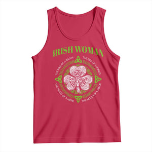 Irish Woman Pride Tank Top The Soul of A Witch Celtic Shamrock Feminist TS09 Red Print Your Wear