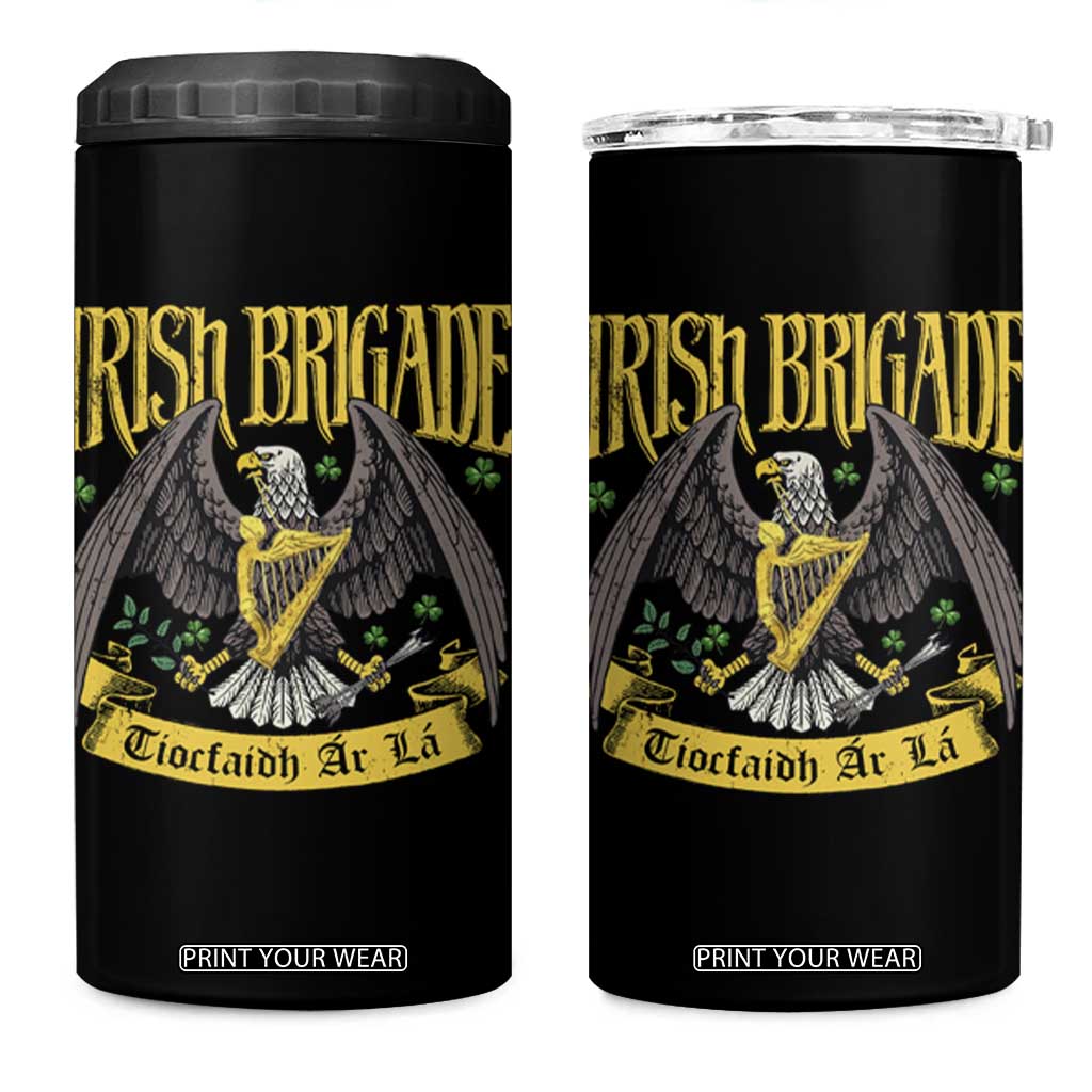 Irish Brigade 4 in 1 Can Cooler Tumbler Tiocfaidh Ar La Eagle Patriotic TS09 One Size: 16 oz Black Print Your Wear