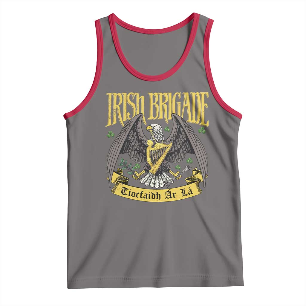 Irish Brigade Tank Top Tiocfaidh Ar La Eagle Patriotic TS09 Deep Heather Red Print Your Wear